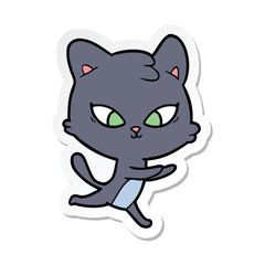 sticker of a cute cartoon cat