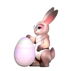 Cute rabbit with Easter egg
