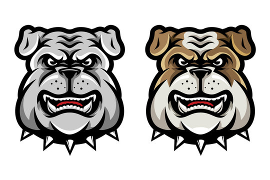 Bulldog Head Mascot in Cartoon Style