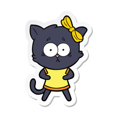 Obraz na płótnie Canvas sticker of a cartoon cat