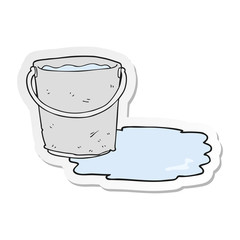 sticker of a cartoon bucket of water