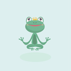 Obraz premium Little frog. Vector illustration of a cute little frog..