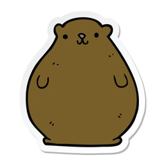 sticker of a cartoon bear