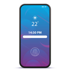 Mobile Phone Lock Screen With Geometric Wallpaper Vector Illustration