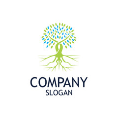 Tree Root Logo Design Template