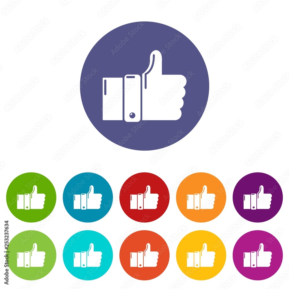 Poster modern like icons color set vector for any web design on white background