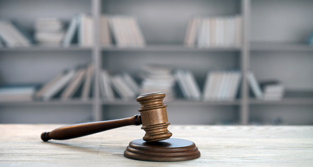 Judge's gavel gavel and law book