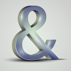 The vector ampersand 3d symbol.Concept lettering logo design