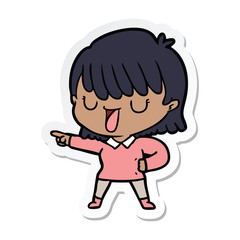 sticker of a cartoon woman