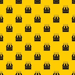 Shop building facade pattern seamless vector repeat geometric yellow for any design