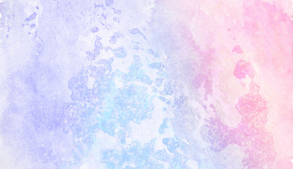 Frost textured pastel light blue, purple and pink shades watercolor background. Grunge aquarelle...