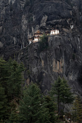 The famous Tiger's Nest monastery of Paro Taktsang at sunset in Bhutan