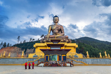 The 169 feet tall bronze buddha statue in Thimphu Bhutan