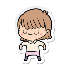 sticker of a cartoon woman