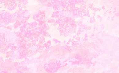 Grunge paint light pink watercolour background on white paper texture. Abstract soft magenta shades aquarelle illustration. Watercolor canvas for creative design, vintage cards, retro templates.