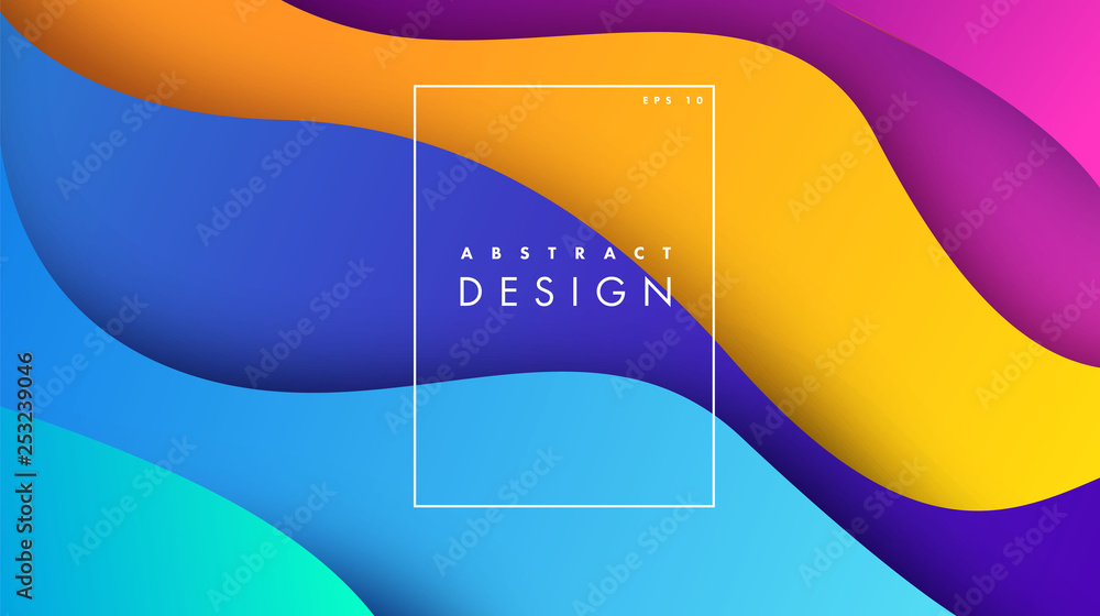 Poster paper art 3d abstract background with origami shapes. paper waves, layers texture. geometric design 