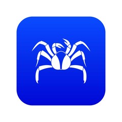 Crab sea animal icon digital blue for any design isolated on white vector illustration