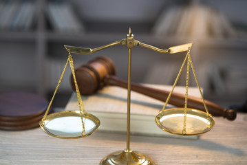 Judge's gavel gavel and law book