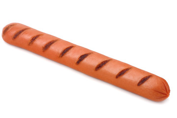 grilled sausages isolated on a white background