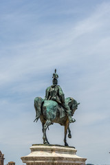 Italy, Rome, Roman Forum, a statue of a person on a horse