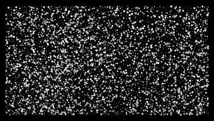 Silver polka dot small confetti on black background