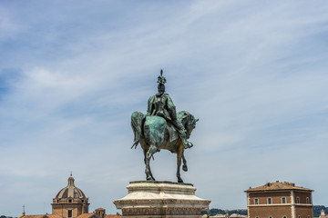Italy, Rome, Roman Forum, a statue of a person on a horse