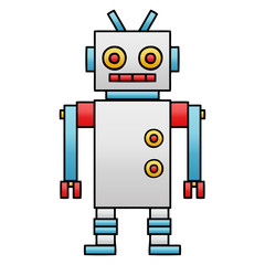 gradient shaded cartoon dancing robot