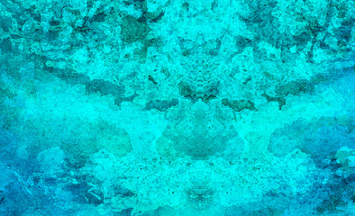 Hand drawn multicolor texture water color paint illustration. Abstract grunge cosmic neon light blue watercolor background. Paper textured aquarelle black canvas for modern creative design