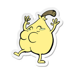 sticker of a a nice pear cartoon