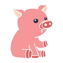 quirky hand drawn cartoon pig