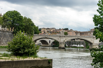 Fototapeta na wymiar Italy, Rome, a bridge over tiber river