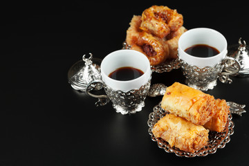 Traditional Turkish coffee and Turkish delight