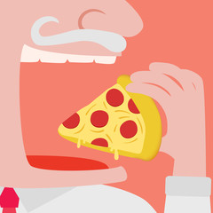 Obraz premium Close up of a Man eating a Pizza