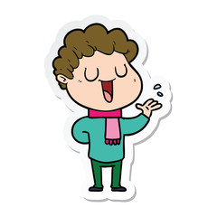 sticker of a cartoon man talking