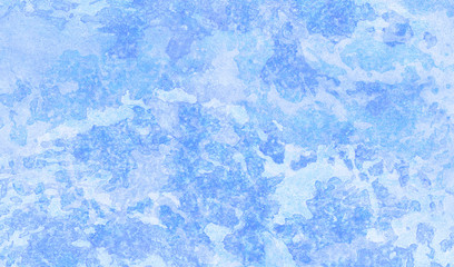 Modern creative grunge light sky blue shades watercolor background. Aquarelle paint paper textured canvas for design, card template. Turquoise gradient color handmade illustration