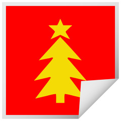 square peeling sticker cartoon christmas tree