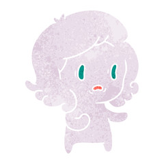 retro cartoon of kawaii scary ghost