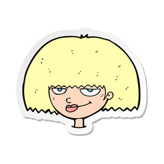 sticker of a cartoon mean female face