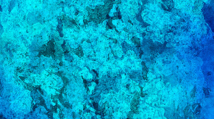 Hand drawn multicolor texture water color paint illustration. Abstract grunge cosmic neon light blue watercolor background. Paper textured aquarelle black canvas for modern creative design