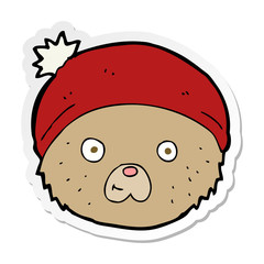 sticker of a cartoon teddy bear face