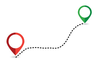 Distance solid icon, navigation and route, map pointer vector graphics.