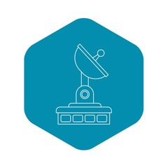 Satellite communication station icon. Outline illustration of satellite communication station vector icon for web