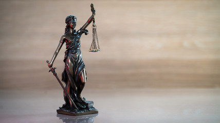 The Statue of Justice - lady justice or Iustitia / Justitia the Roman goddess of Justice