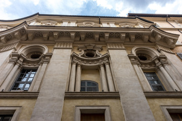 Fototapeta na wymiar Italy, Rome, Roman Forum, a clock on the side of a building