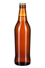 bottle with beer on white background