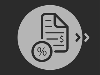 Vector illustration, the logo on the theme of taxes and interest
