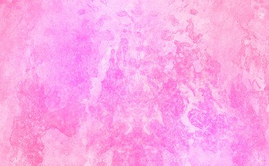 Grunge paint light pink watercolour background on white paper texture. Abstract soft magenta shades aquarelle illustration. Watercolor canvas for creative design, vintage cards, retro templates.