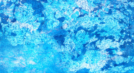 Hand drawn multicolor texture water color paint illustration. Abstract grunge cosmic neon light blue watercolor background. Paper textured aquarelle black canvas for modern creative design