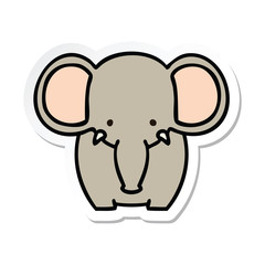 sticker of a quirky hand drawn cartoon elephant