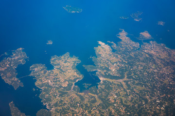 Aerial view of Saga Prefecture with Kabe Island
